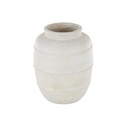 Distressed Vase With Raised Braided Accents Cream 18in