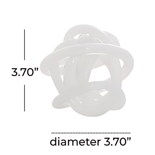 Glass Abstract Knotted Ball 3in