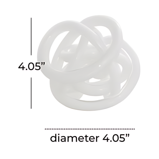 Glass Abstract Knotted Ball 4in