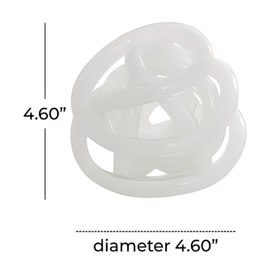 Glass Abstract Knotted Ball 5in