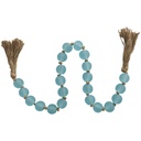 Glass Beaded Garland with Tassel Blue 45in