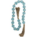 Glass Beaded Garland with Tassel Blue 45in