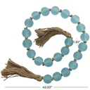 Glass Beaded Garland with Tassel Blue 45in