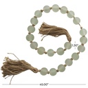 Glass Beaded Garland with Tassel Green 45in