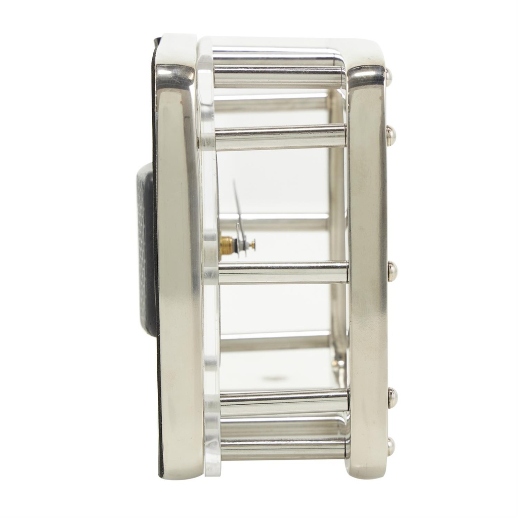 Dimensional Open Frame Clock Silver 6in
