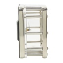 Dimensional Open Frame Clock Silver 6in