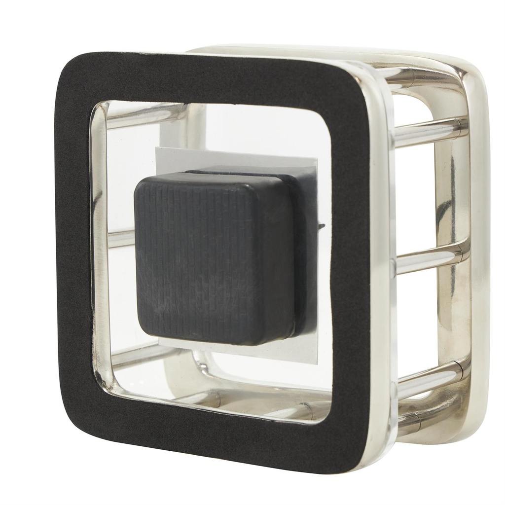 Dimensional Open Frame Clock Silver 6in