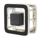 Dimensional Open Frame Clock Silver 6in