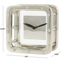 Dimensional Open Frame Clock Silver 6in