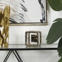 Dimensional Open Frame Clock Silver 6in