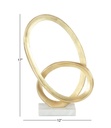 Gold Metal Loop Sculpture With Marble Base 17in