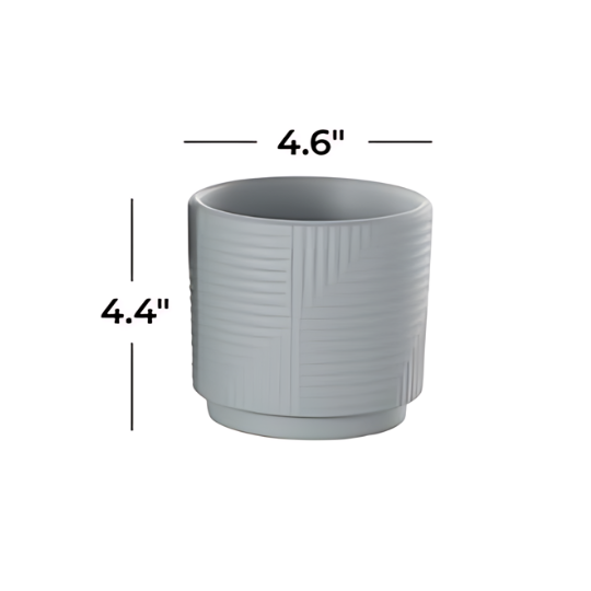 Layered Squares Planter Grey 4in