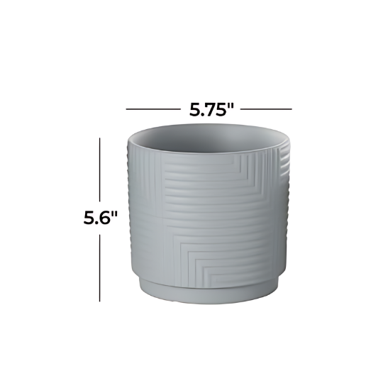 Layered Squares Planter Grey 6in