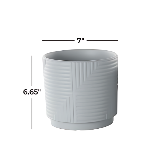 Layered Squares Planter Grey 7in