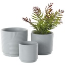Layered Squares Planter Grey 7in