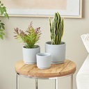 Layered Squares Planter Grey 7in
