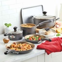 Faberware Aluminum Nonstick Cookware Set Pewter 15pc