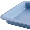 Faberware Square Cake Pan with Portion Marks Blue 9in