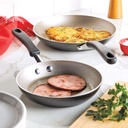 Farberware Aluminum Nonstick Skillet Set Pewter 2pc