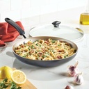 Farberware Aluminum Nonstick Skillet with Lid Pewter 12in