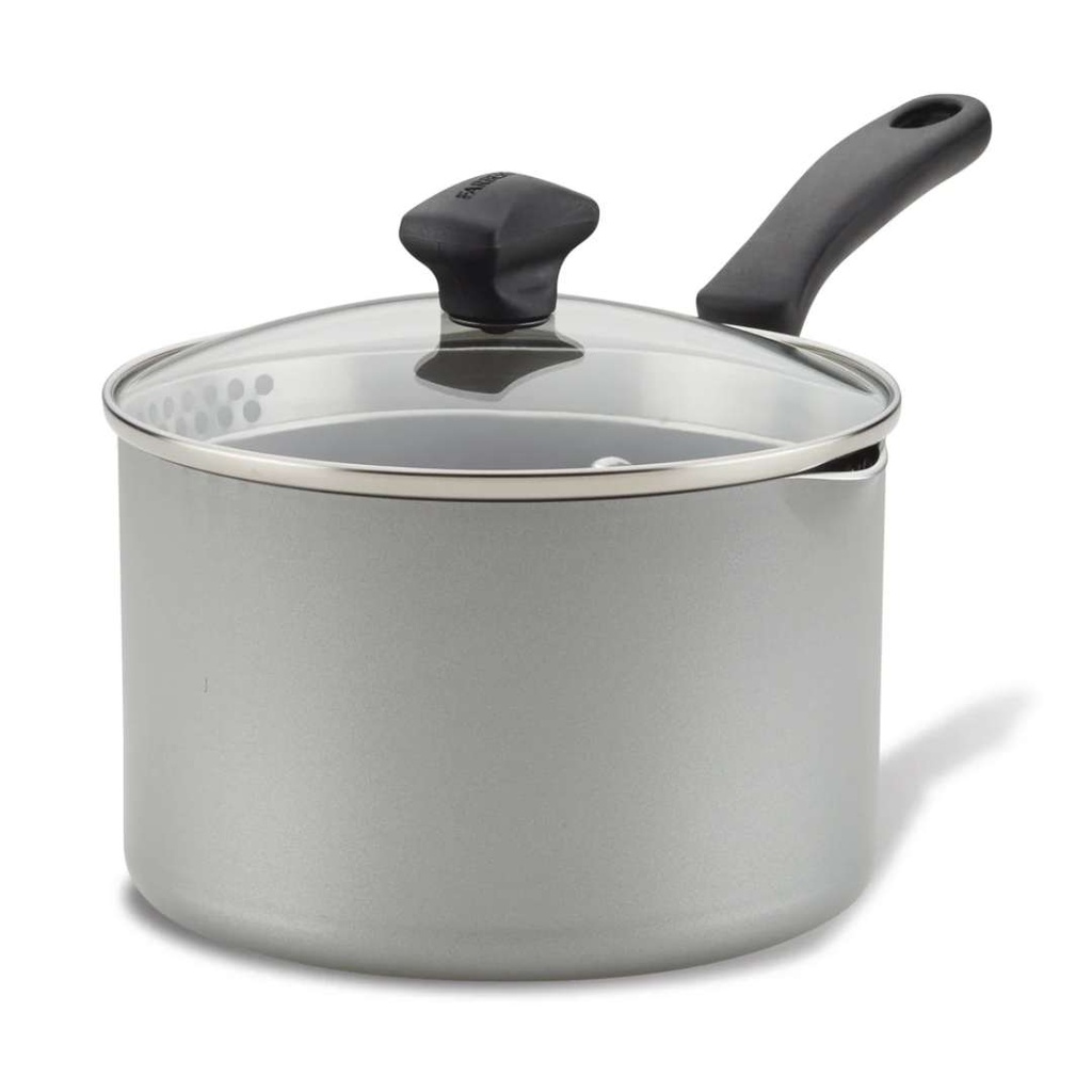 Farberware Aluminum Nonstick Straining Saucepan Silver 3qt