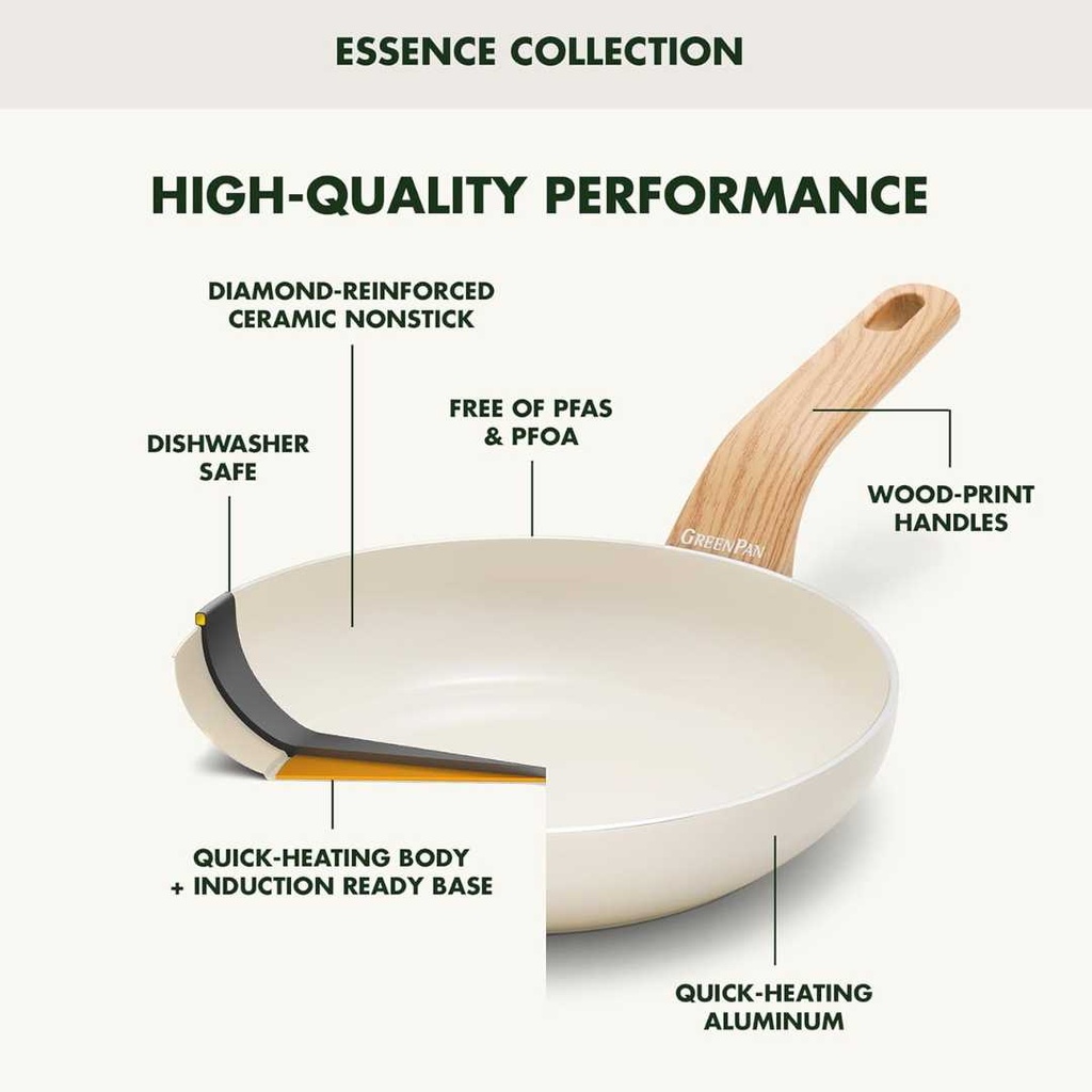 Greenpan Ceramic Cookware Set Cream 10pc