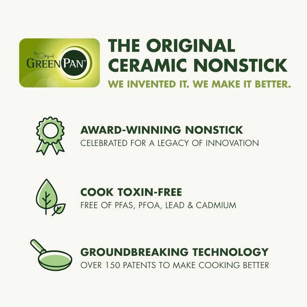 Greenpan Ceramic Cookware Set Cream 10pc