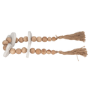 Large Wood Garland With Marble Hearts 36in