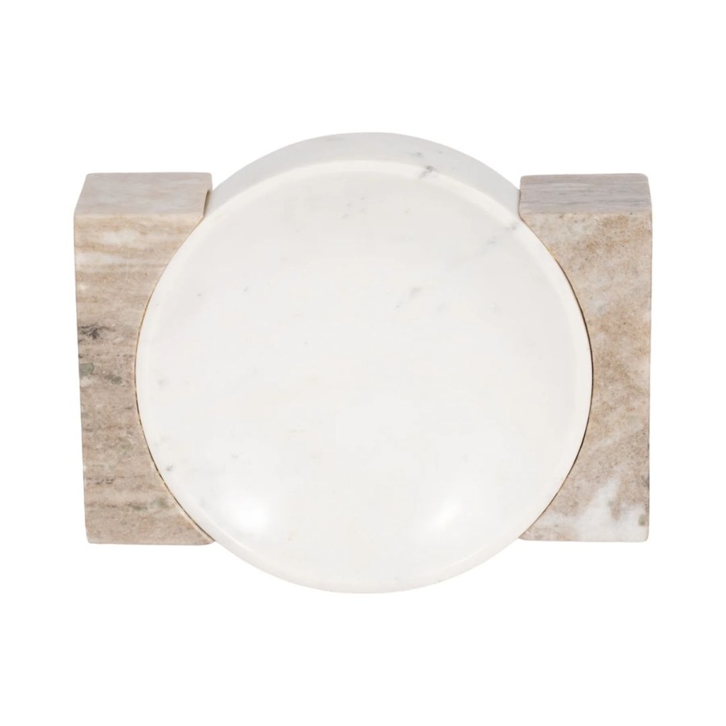 Marble Bowl With Onyx Marble Sides 10in