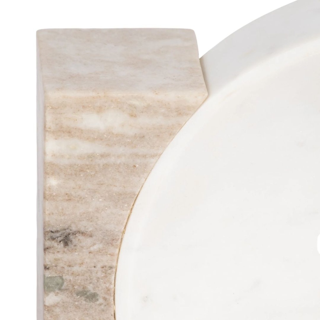 Marble Bowl With Onyx Marble Sides 10in