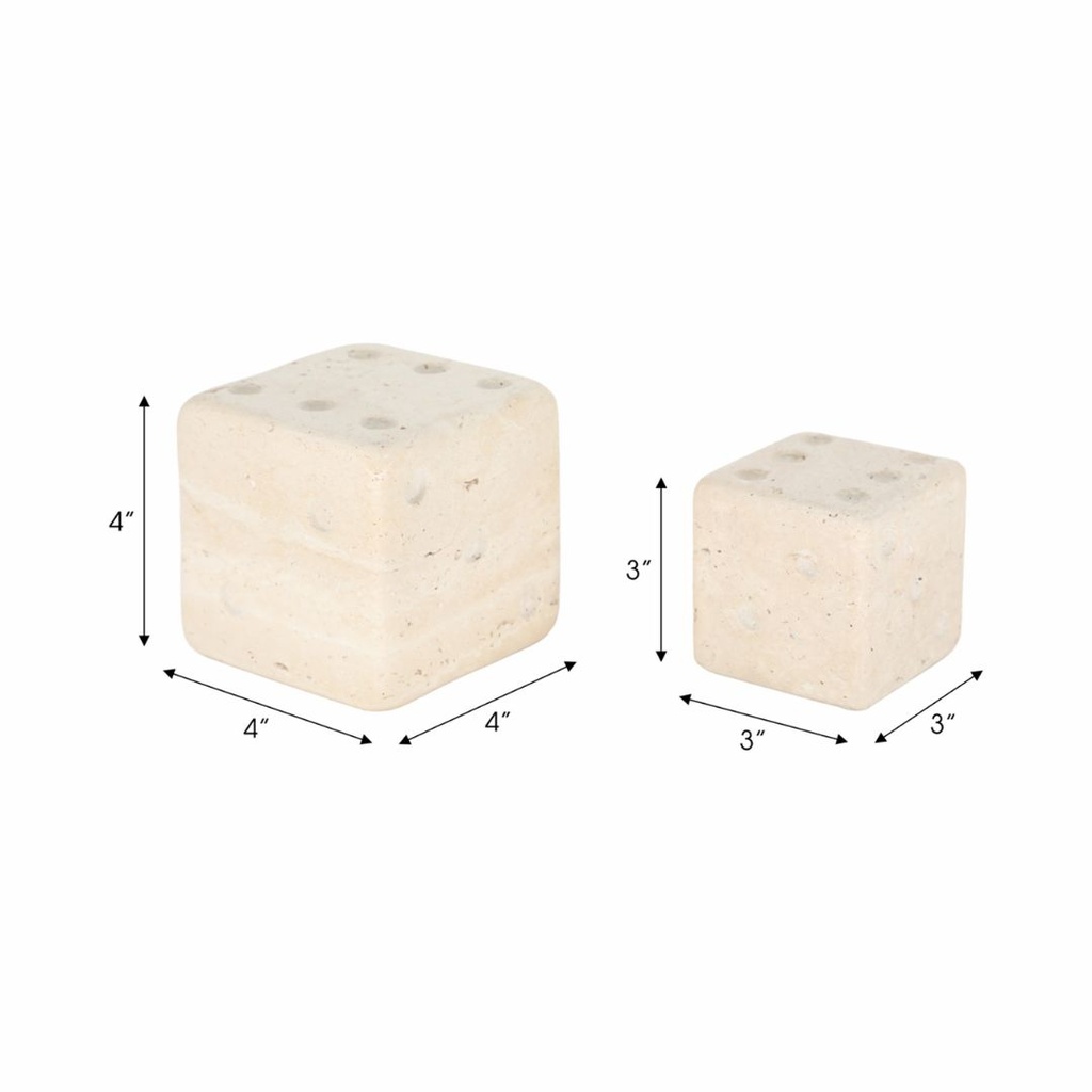 Mistry White Marble Dice 3in