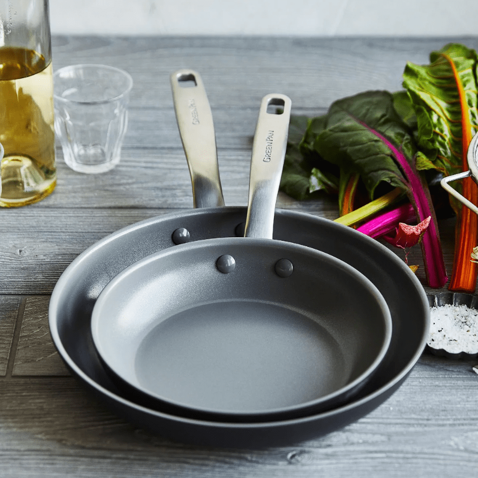 Greenpan Chatham Ceramic Open Frypan Set 8in & 10in