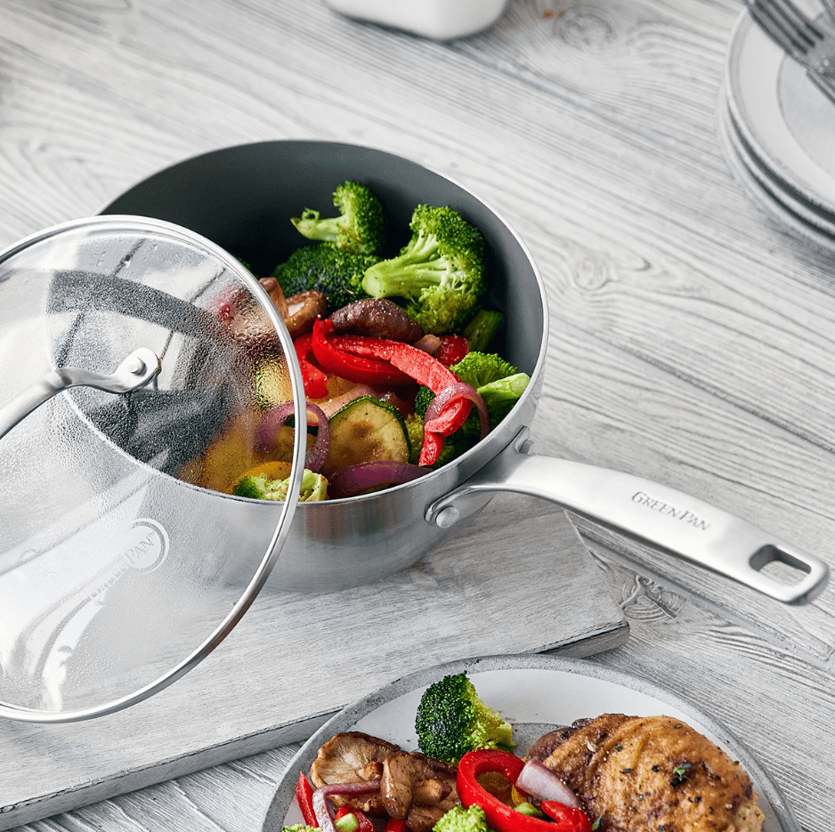 Greenpan Chatham Stainless Steel Saucepan With Lid 2.5qt