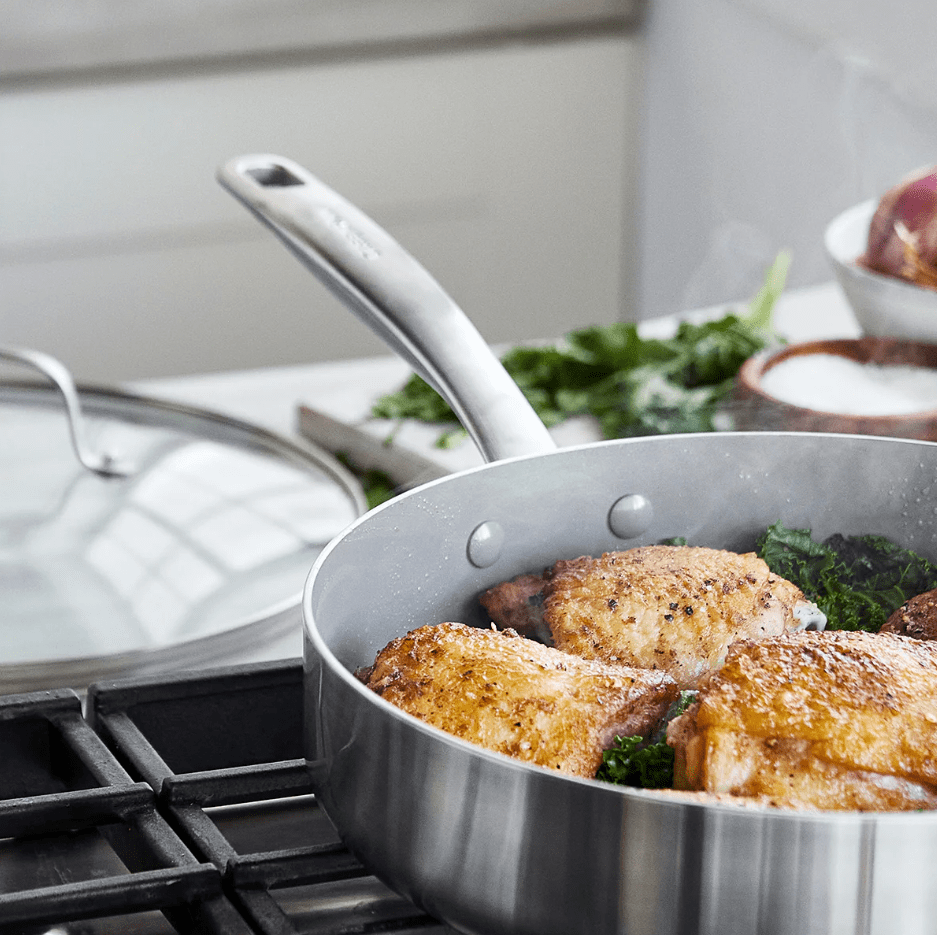 Greenpan Chatham Stainless Steel Saute Pan With Lid 3.75qt