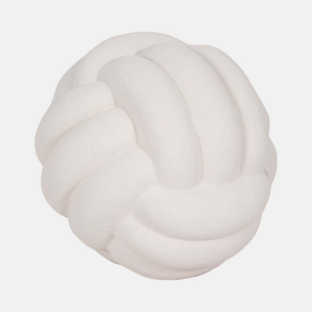 Rough Knob Orb White 5in
