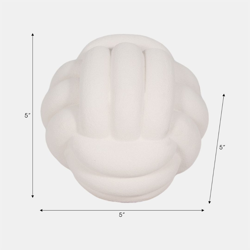 Rough Knob Orb White 5in
