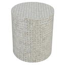 Capri Large Accent Table Grey Basket Weave