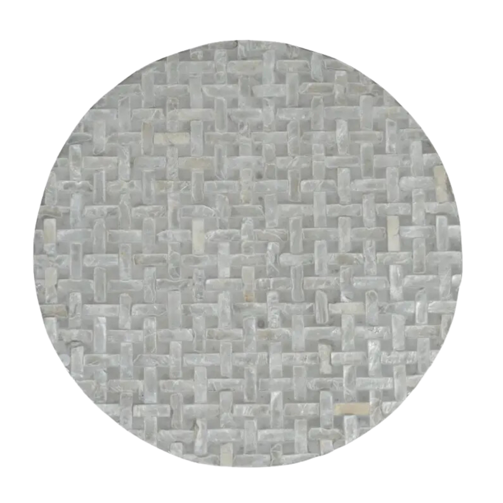 Capri Large Accent Table Grey Basket Weave