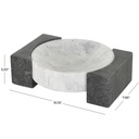 Marble Geometric Tray White & Black 10in