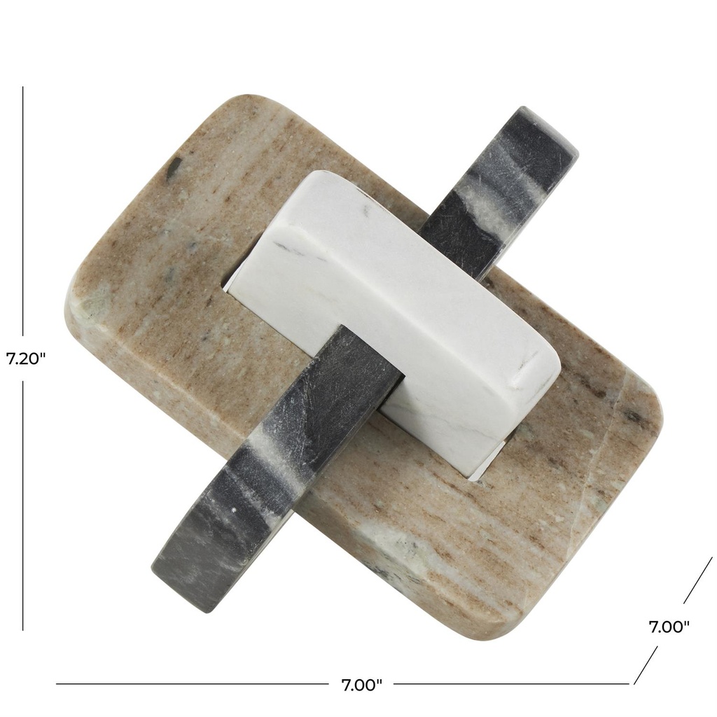Marble Knot Link Sculpture Multi 7in