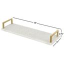 Marble Textured Tray With Gold Handles 18in