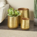 Metal Hammered Planter Gold 20in