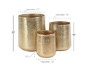 Metal Hammered Planter Gold 20in