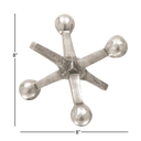 Metal Jack Sculpture Silver 5in
