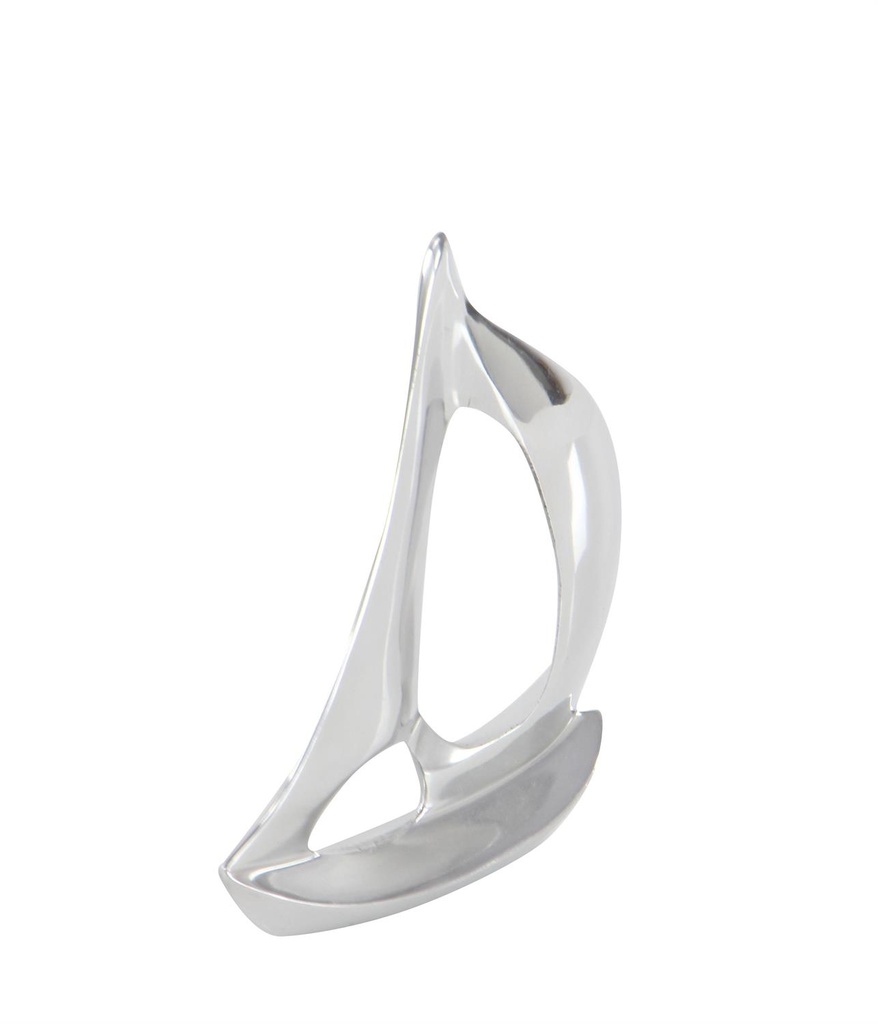 Metal Sailboat Sculpture Silver 8in