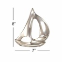 Metal Sailboat Sculpture Silver 8in