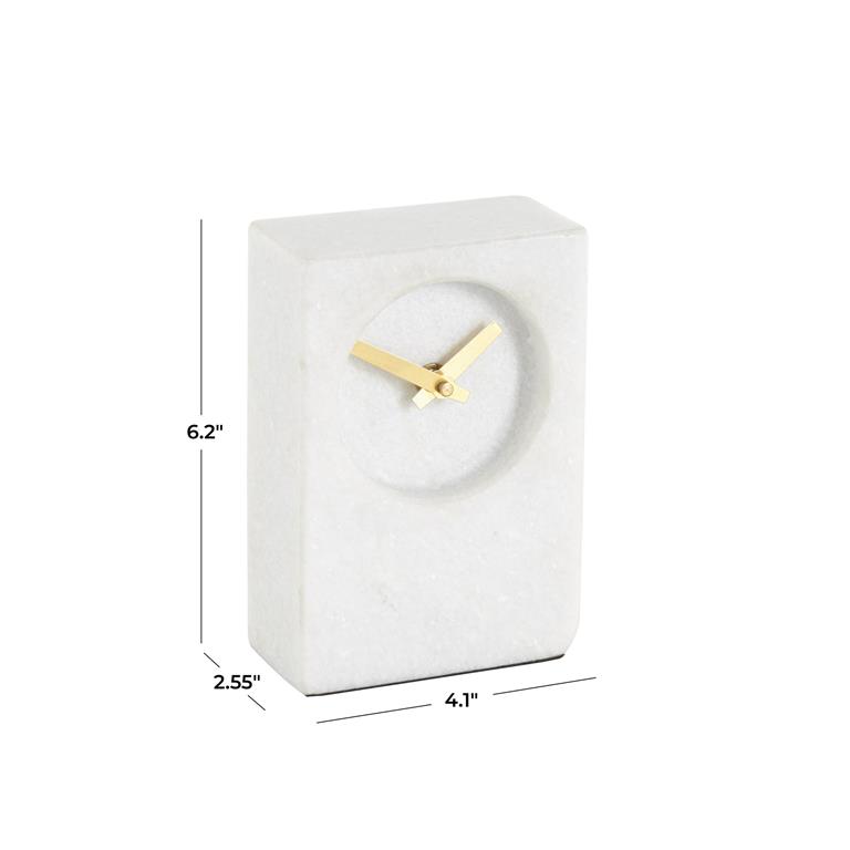 Minimalistic Marble Clock White 6in