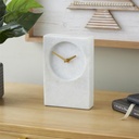 Minimalistic Marble Clock White 9in