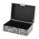 Mother of Pearl Geometric Mosaic Box Grey 8in