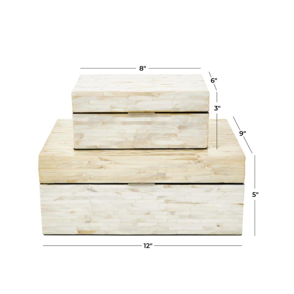 Mother of Pearl Linear Mosaic Box Cream 12in